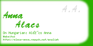 anna alacs business card